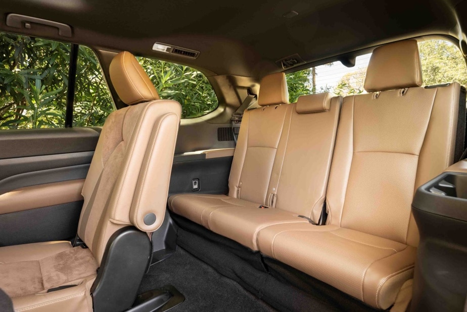 Without being as opulent as the other two, the seats in the third row are relatively easy to access and spacious enough to undertake a long-distance trip.