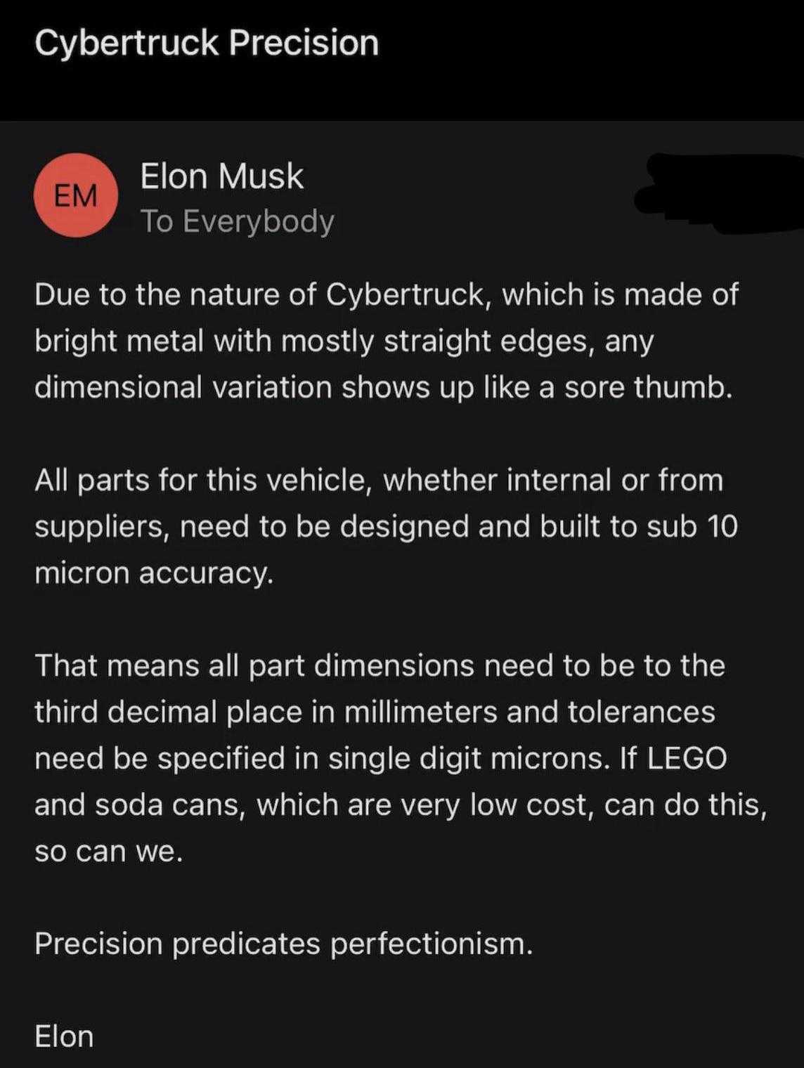 Cybertruck precision build quality