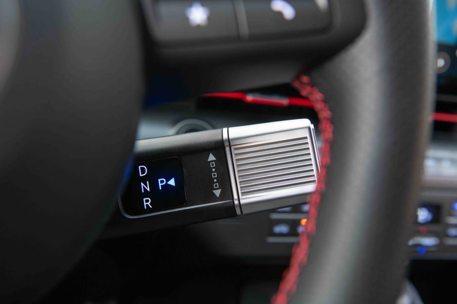 The gear selector of the Hyundai Kona