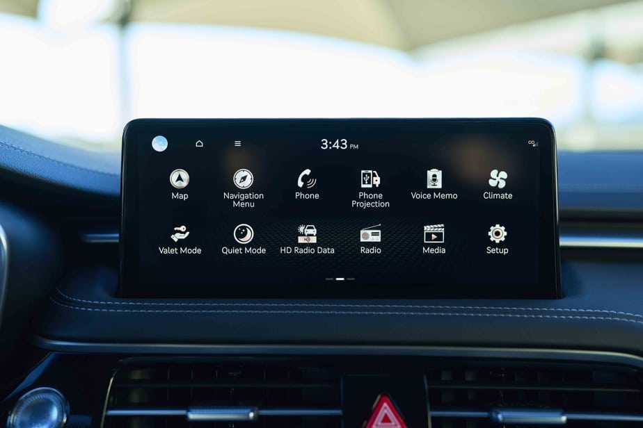 The Genesis G70 infotainment screen