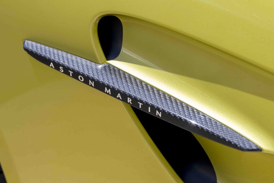 A detail of the Aston Martin Vantage