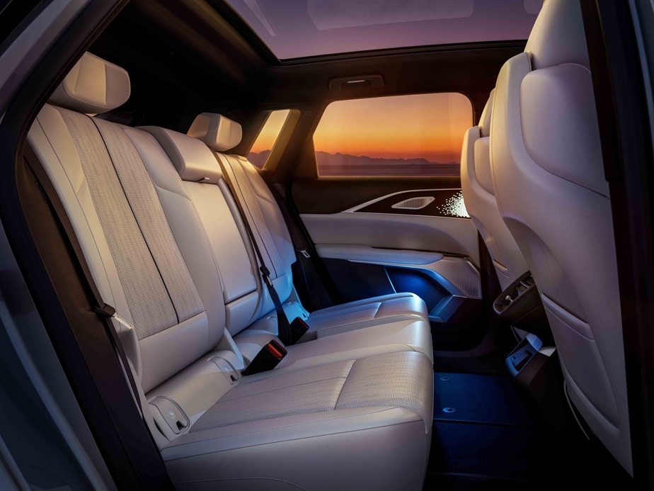 The back seat of the Cadillac Lyriq