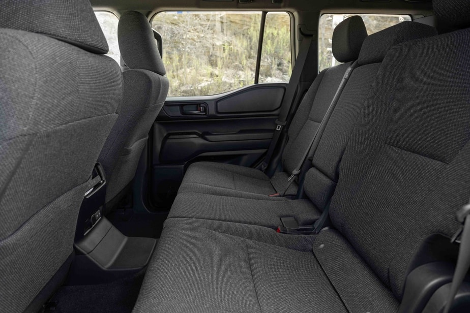 The rear seat of the Toyota Land Cruiser