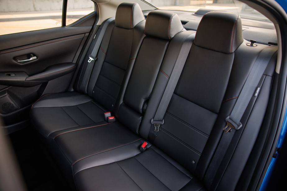 The back seat of the Nissan Sentra