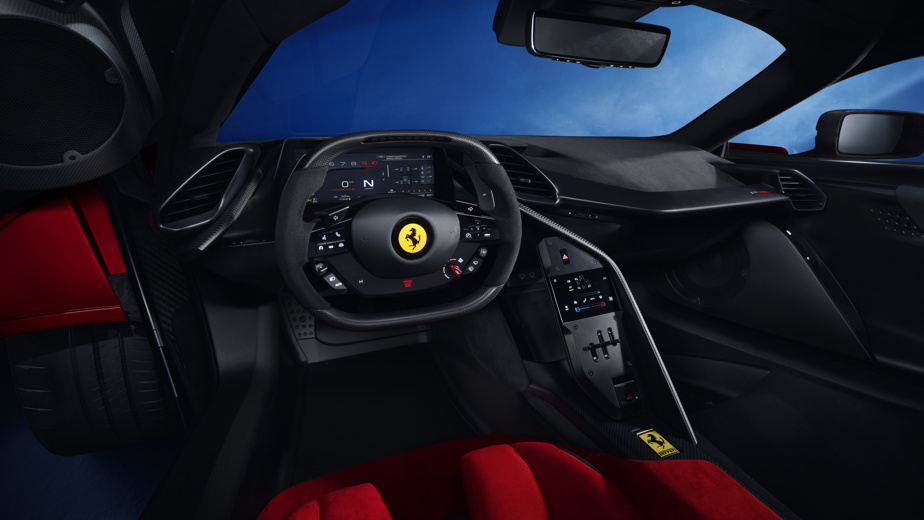 The dashboard of the Ferrari F80